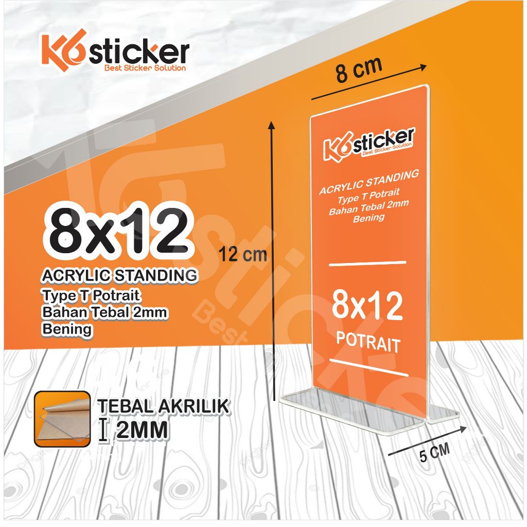 

AKRILIK TEMPAT BROSUR / TENT HOLDER / TENT CARD AKRILIK DISPLAY UKURAN 8X12 CM