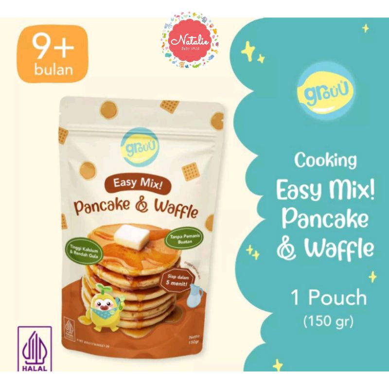 

GROUU Easy Mix Pancake dan Waffle | Cemilan sehat anak tanpa pemanis buatan