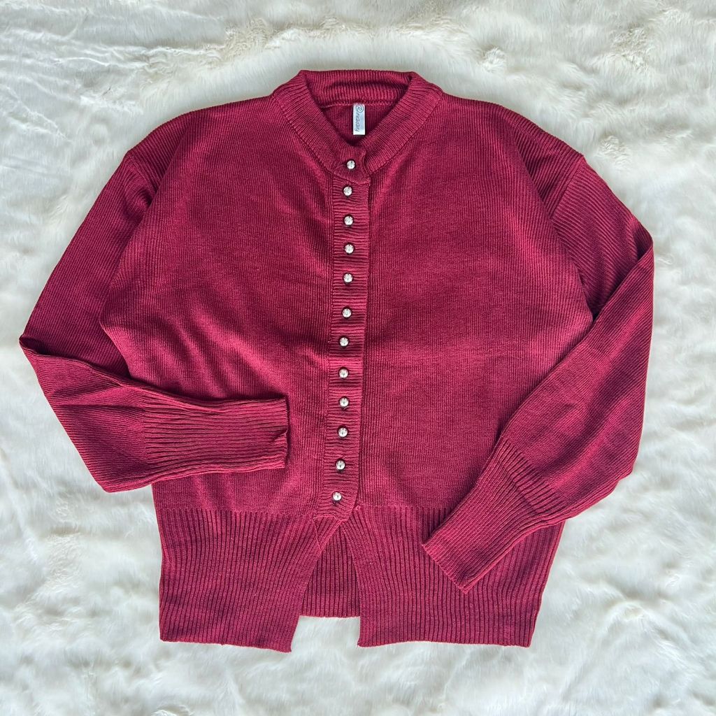 Inala Cardigan Kancing Jamur Silver Premium