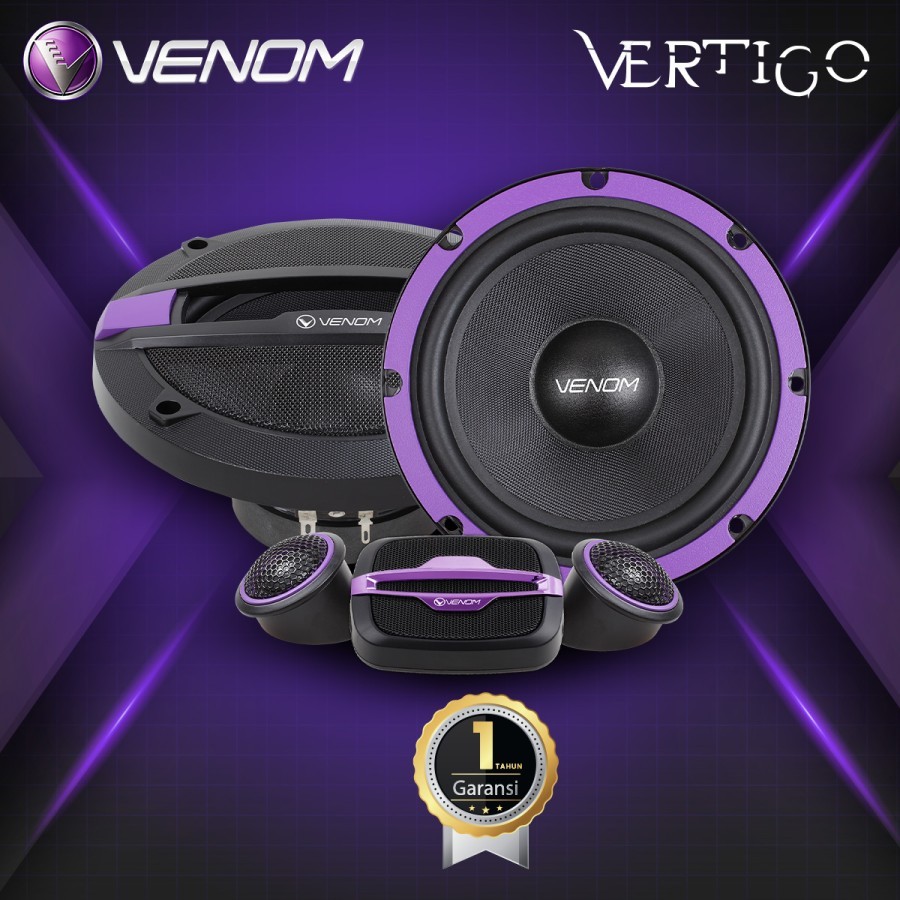 VENOM Paket Audio VERTIGO Speaker Mobil Depan Belakang