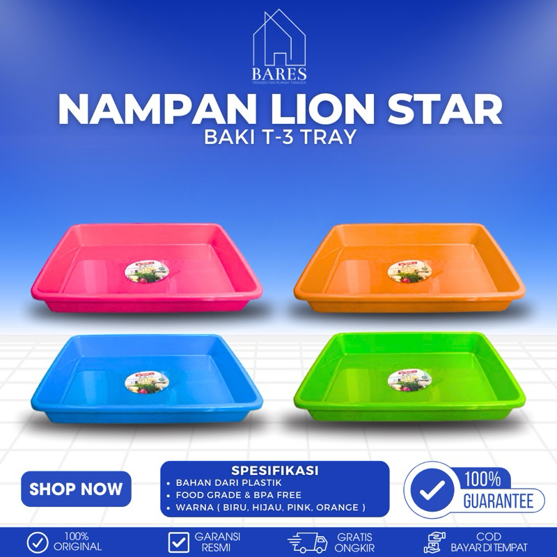 Lion Star Nampan Plastik T-2 T-3 Tray Baki Segi