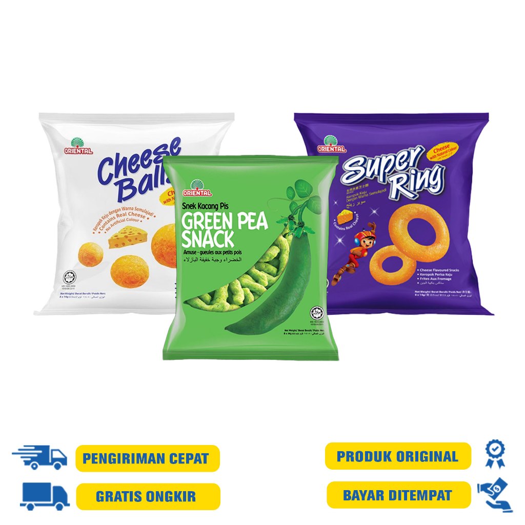 

Oriental Snack 14 G.R - Cheese ball | Super Ring | Green Peas