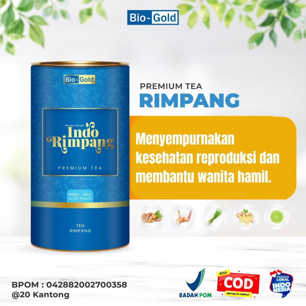 

Teh INDO RIMPANG BIO GOLD Premium Tea Bahan Herbal Alami Resep Ala JSR Bantu Menyempurnakan kesehatan reproduksi dan membantu wanita hamil.