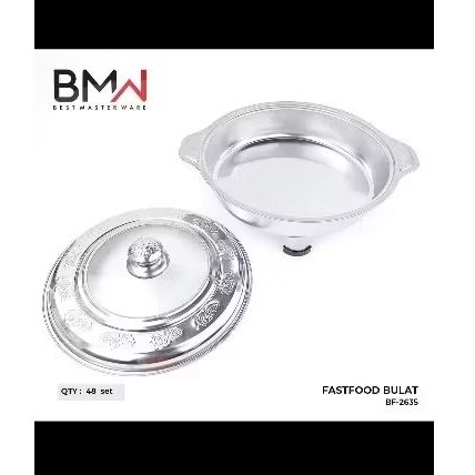 Fast food/Prasmanan bulat dengan tutup kombinasi kaca