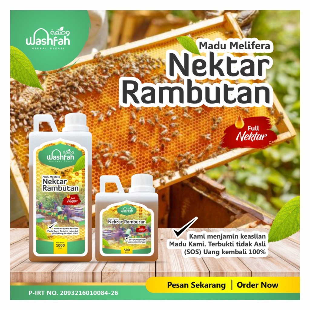 

Madu Asli Rambutan Asli nektar Murni 1000 Gram