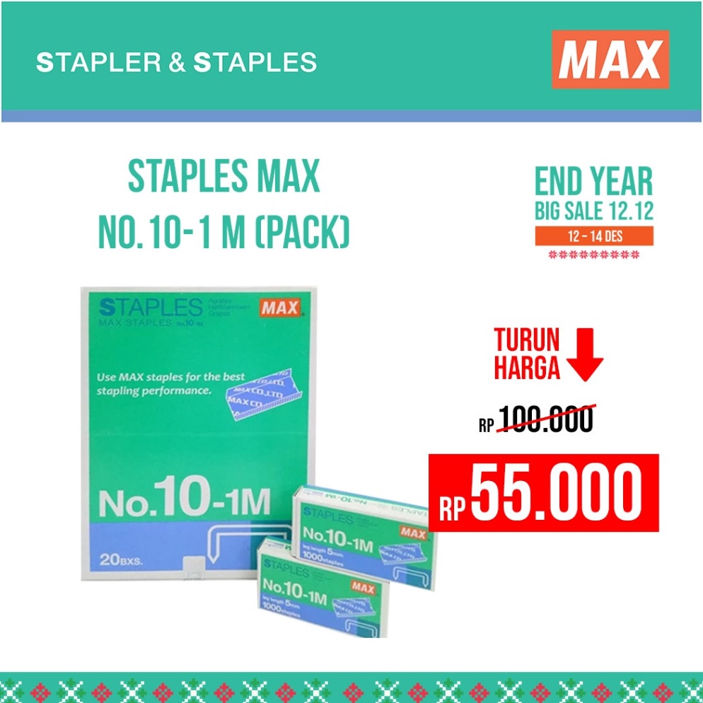 

ART A2U5 MAX STAPLES ISI STAPLES ukuran 11M PACK