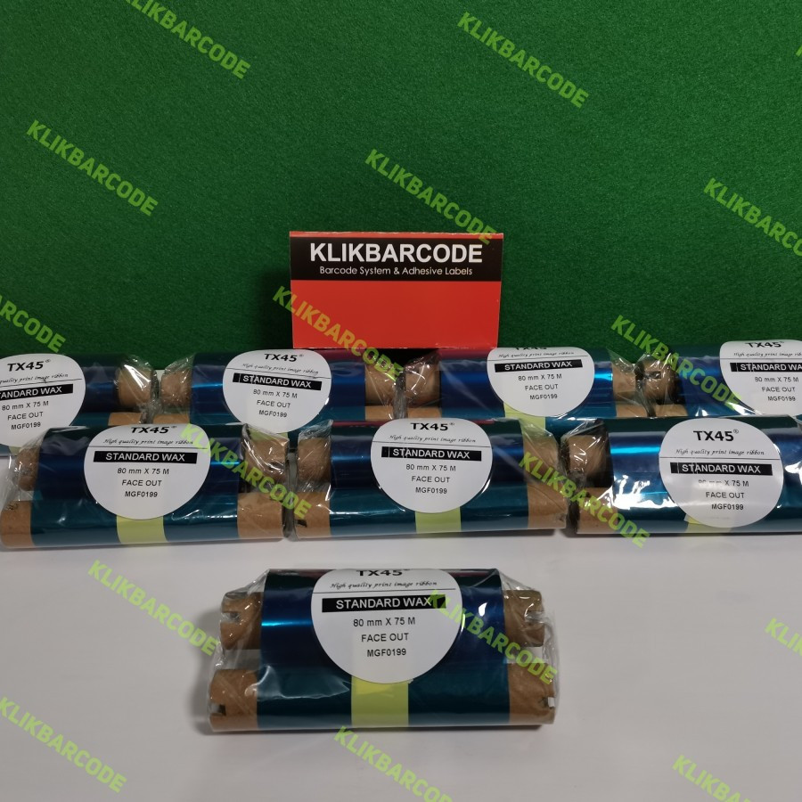 [ SATO ] 80 MM X 75 M SONY TX45 PREMIUM WAX - FACE OUT || CORE ½" - DOUBLE CORE COAK || RIBBON BARCO