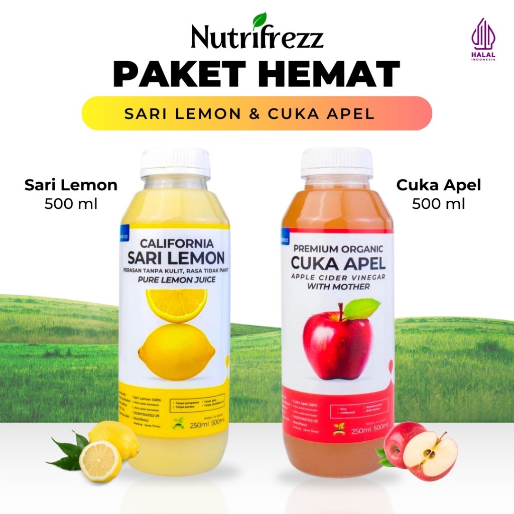 

Nutrifrezz Paket 2in1 Cuka Apel Sari Lemon 500ML