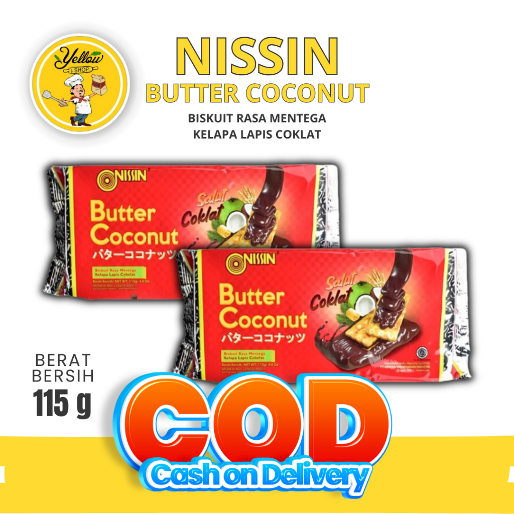 

NISSIN BUTTER COCONUT SALUT COKLAT / BISKUIT KELAPA LAPIS COKLAT 115GR