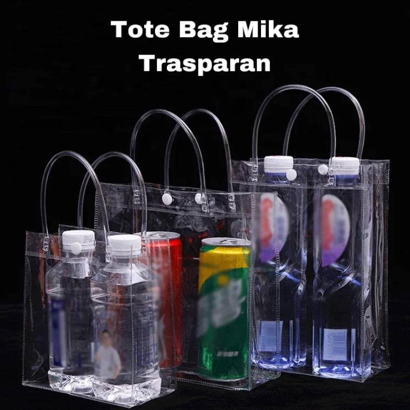 BOS Tas Mika Transparan /Totebag Transparant /Tas Mika Bening Tote Bag Transparan Goodie Bag