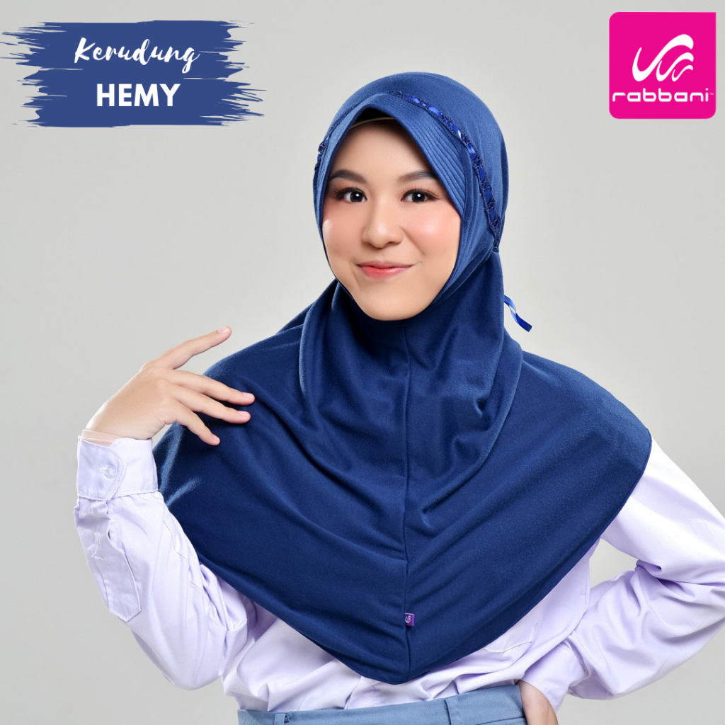 Kerudung Rabbani Hemy Pita Serut Atas Jilbab Panjang