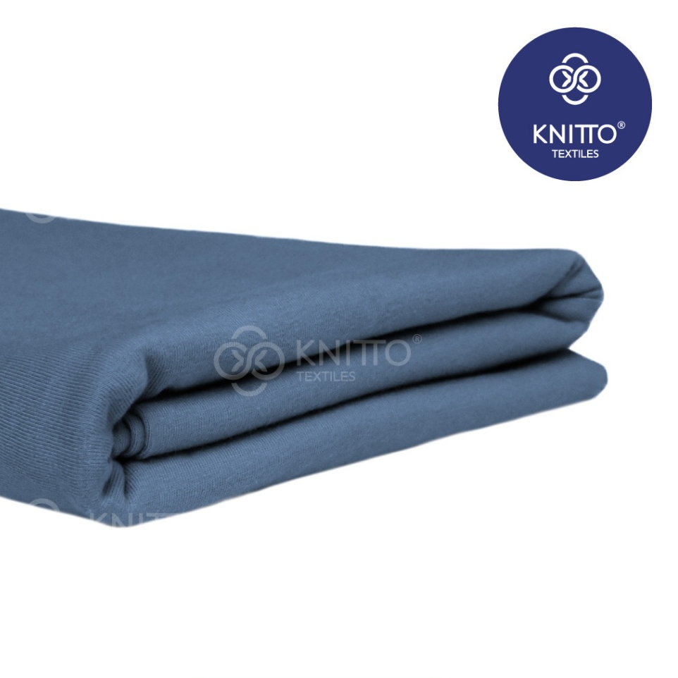 BAHAN KAIN KAOS COTTON COMBED 16S STEEL BLUE ( BAHAN KAOS ) - KNITTO