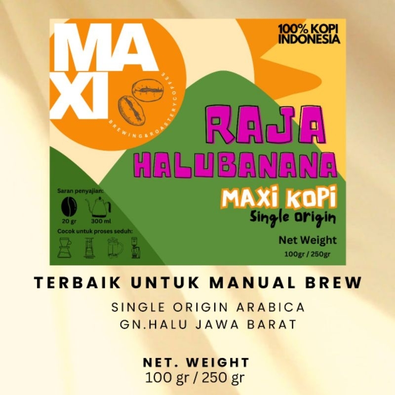 

Maxi Raja HaluBanana Coffee - kopi proses Honey Roasted bean special Manual Brew