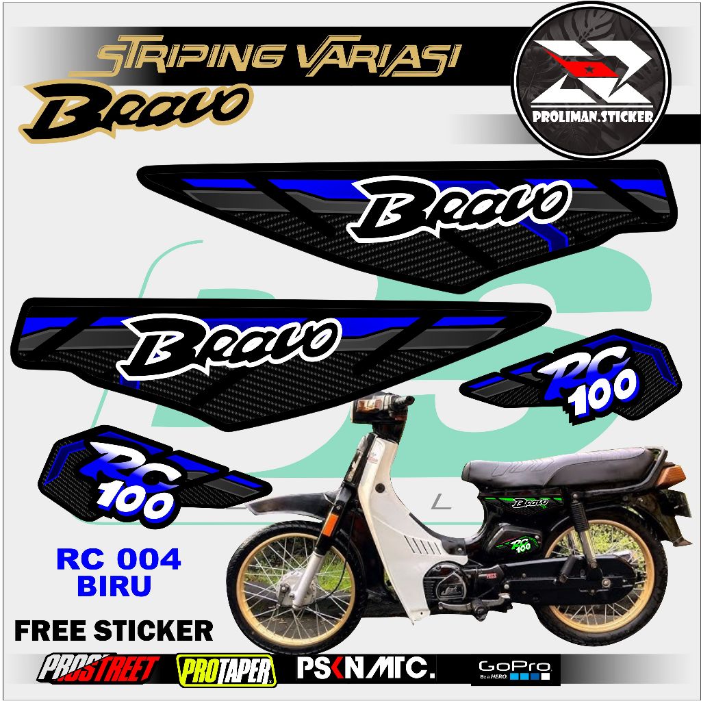 STICKER STRIPING VARIASI MOTOR SUZUKI BRAVO RC100 / STIKER STRIPING LIST MOTOR SUZUKI BRAVO RC100 KO