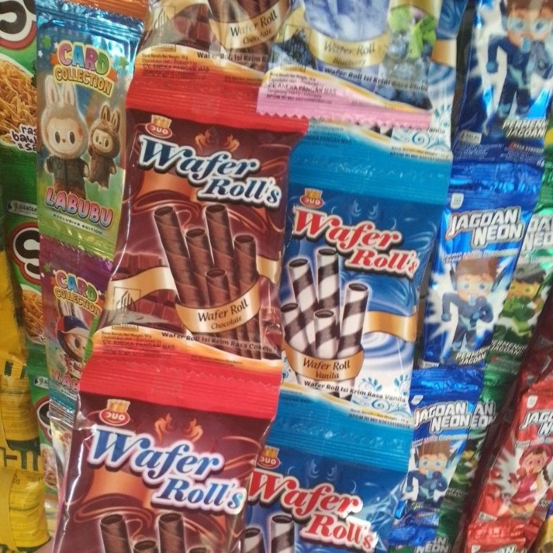 

wafer roll rencengan isi 10 varian rasa coklat