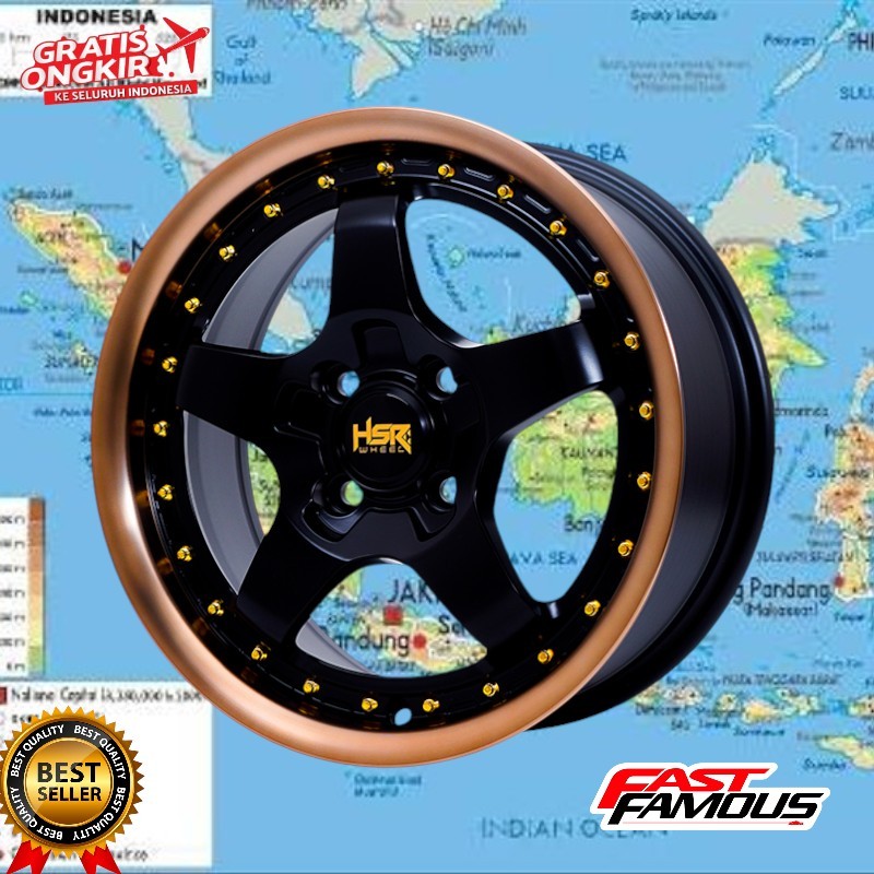 velg hsr bob ring 15 baut 4 rata body mobil brio ayla calya jazz vios sigra yaris vios dll velg hsr 