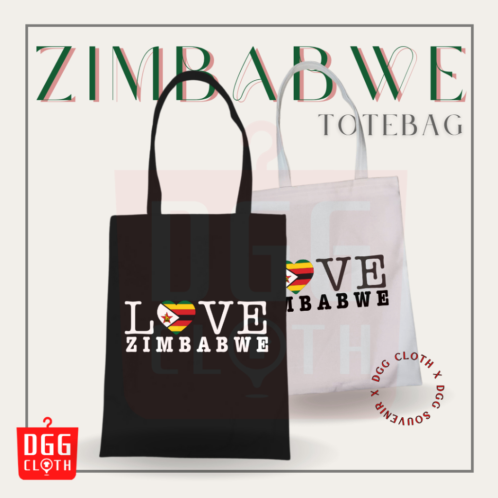 DGGCloth Totebag Resleting Zimbabwe Souvenir Tas Oleh Oleh Zimbabwe Bahan Kanvas 2