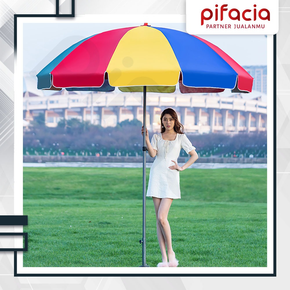 PIFACIA Payung Jumbo 260 280 300 CM Untuk Jualan Besar Lipat Anti UV Tenda Pantai Piknik Kuat Portab