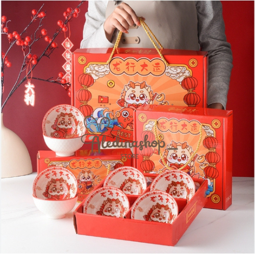 

Paket Lengkap Hampers Box Souvenir Kado Ulang Tahun Perayaan Imlek Mangkok Keramik