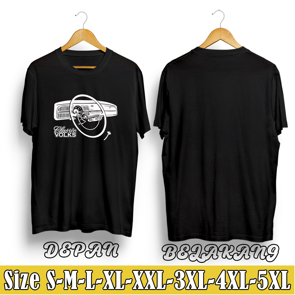 Baju Kaos Tshirt Classic Volkswagen Bug Dashboard Unisex Cotton Combed 30s Amir de Fatih