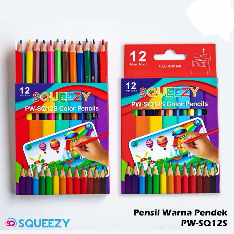 

Pensil Warna Squeezy PENDEK 12 Warna Murah / Coloring Pencil PW-SQ12S