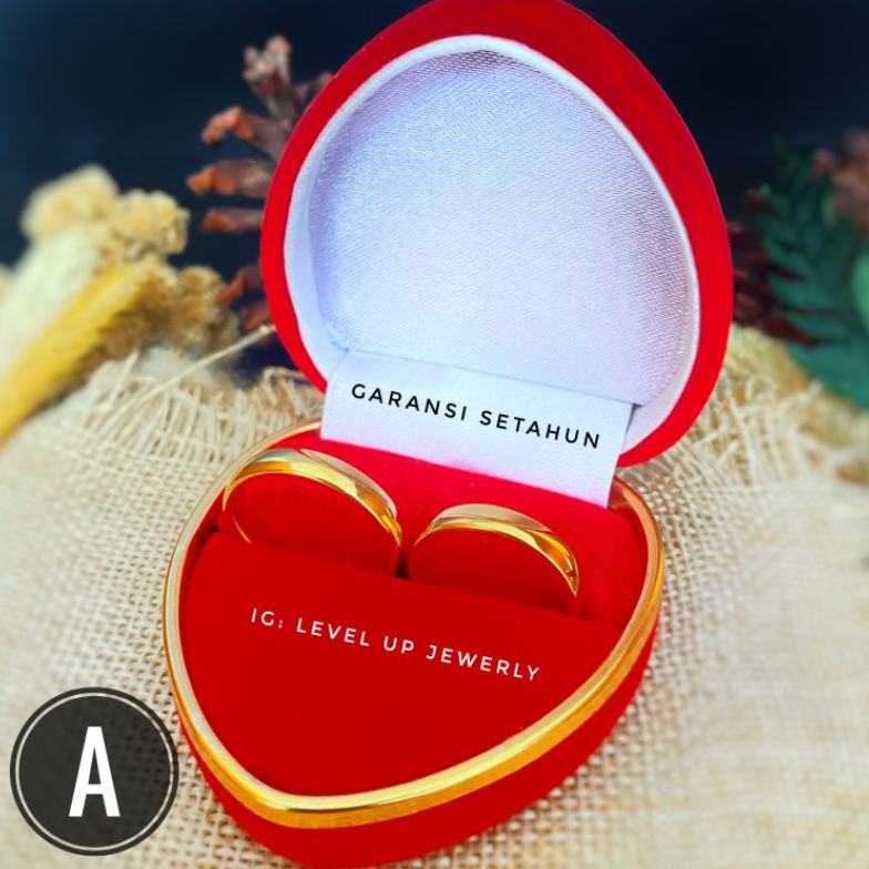 KODE J32A Cincin Kawin Model Polos  Garansi Setahun  Cincin Pasangan Bahan Original Stainless Steell