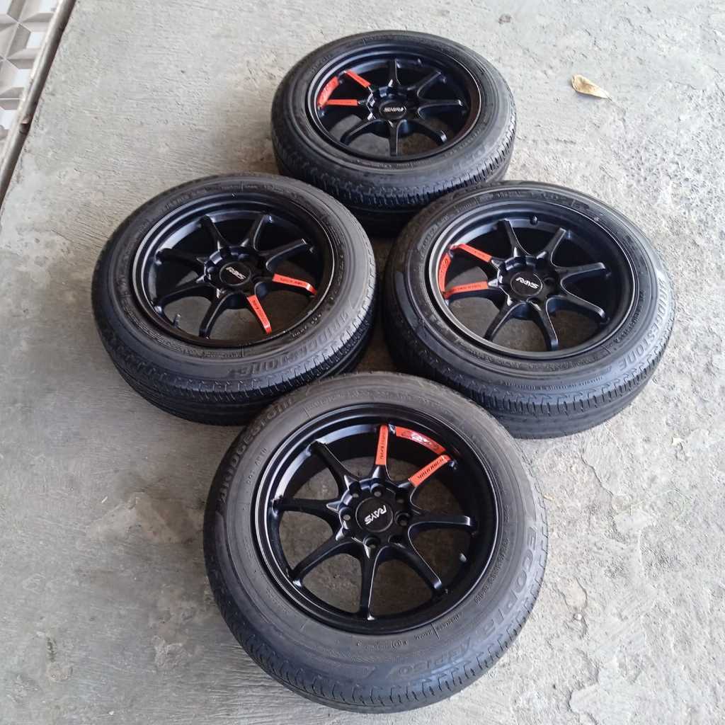 (PROMO) 1 SET VELG CE28 BARU R15 H8 + ban second warna HITAM DOP