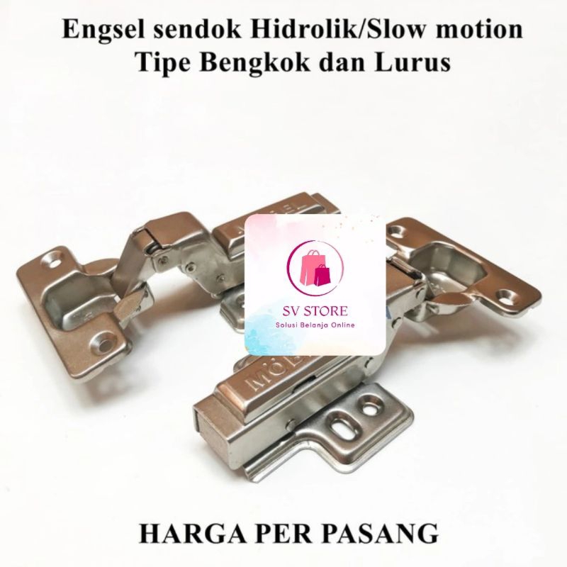Engsel Sendok Hidrolik/Slow Motion - Bengkok
