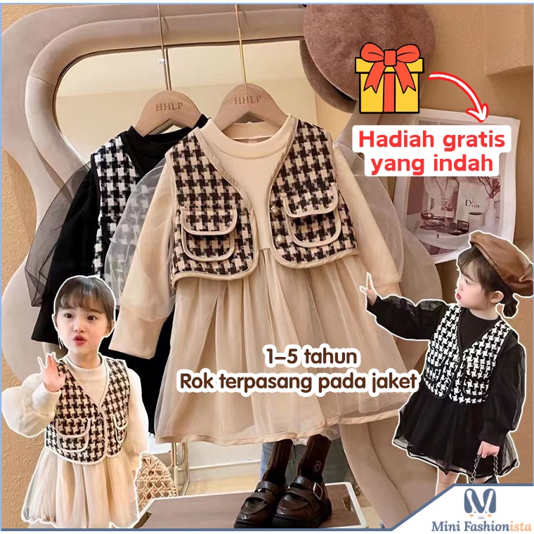 KODE A63B dress anak perempuan import baju anak perempuan dress import anak perempuan dress rompi im