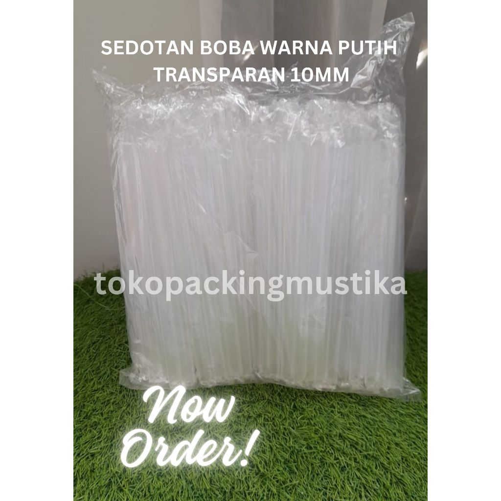 NEW PRODUK, SEDOTAN PLASTIK BOBA BENING TRANSPARAN +- 100 PCS PAS UNTUK MINUMAN BOBA