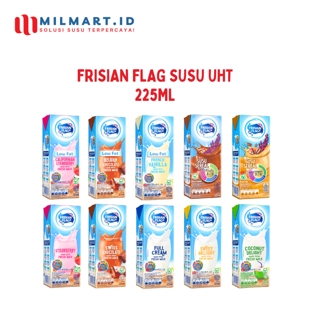 

FRISIAN FLAG SUSU UHT SUSU SEREAL KOPI 225ML COKELAT FULL CREAM VANILA SUSU CAIR LOW FAT STRAWBERRY