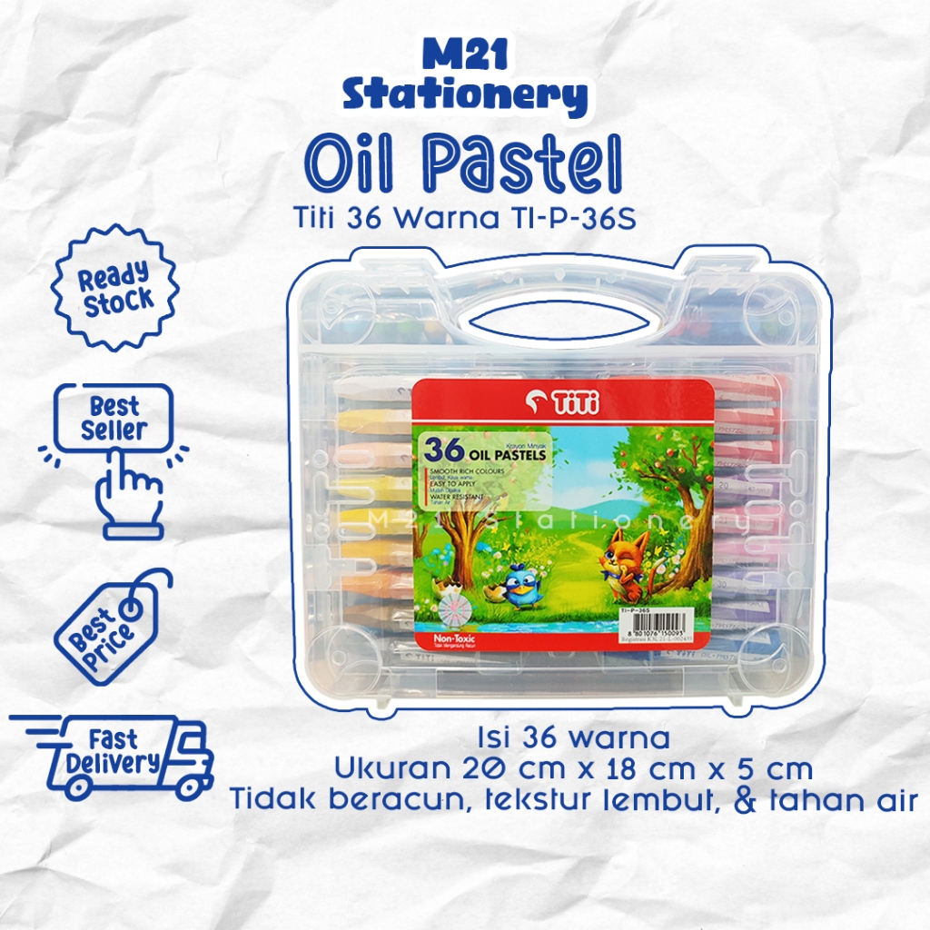 

OIL PASTEL TITI TI-P-36S / 36 WARNA PEWARNA ALAT MENGGAMBAR MEWARNAI ANAK KRAYON CRAYON PASTEL NON TOXIC MURAH ALAT TULIS SEKOLAH KANTOR KULIAH KAMPUS ATK MURAH LENGKAP GROSIR KULAKAN STATIONERY / M21 STATIONERY JOGJA