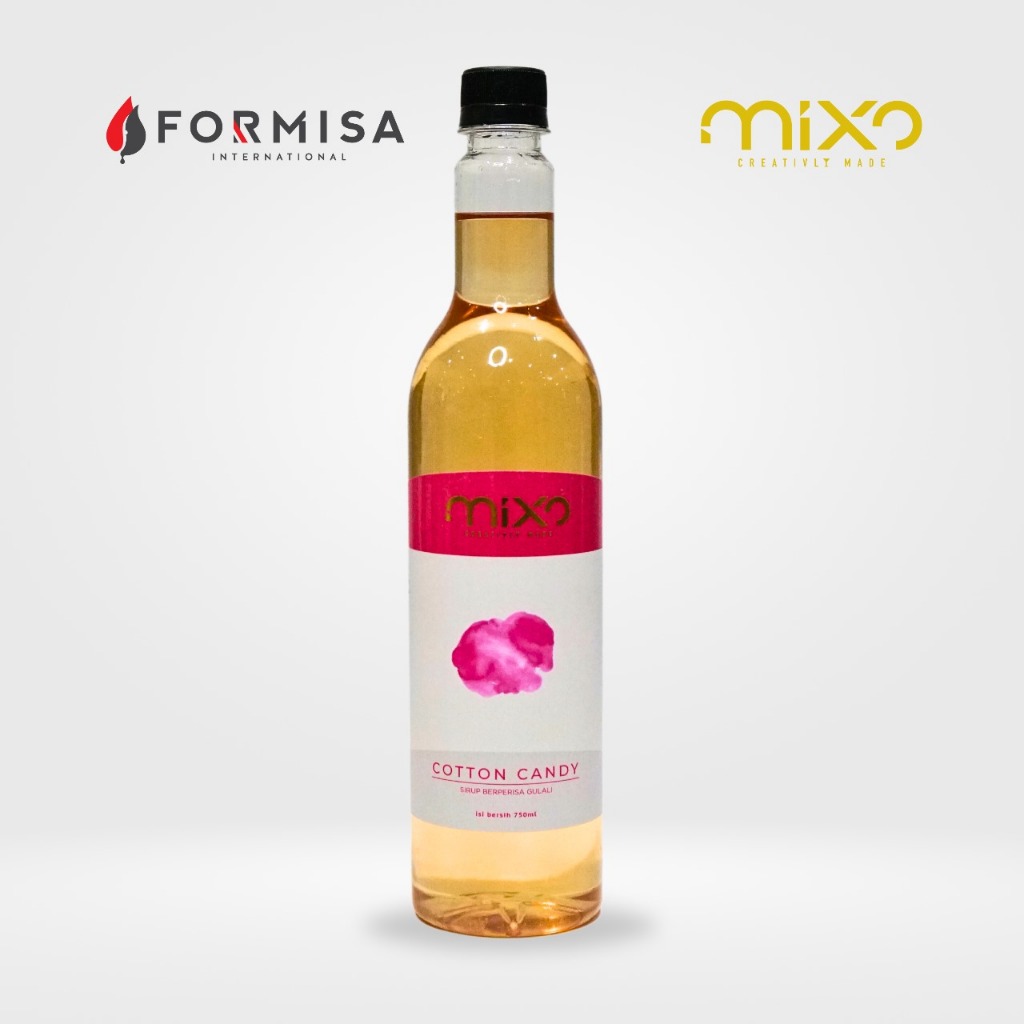 

FORMISA - Mixo Cotton Candy Syrup 750ml - Sirup Minuman Rasa Gulali 750ml Warna Original dan Tosca / HORECA