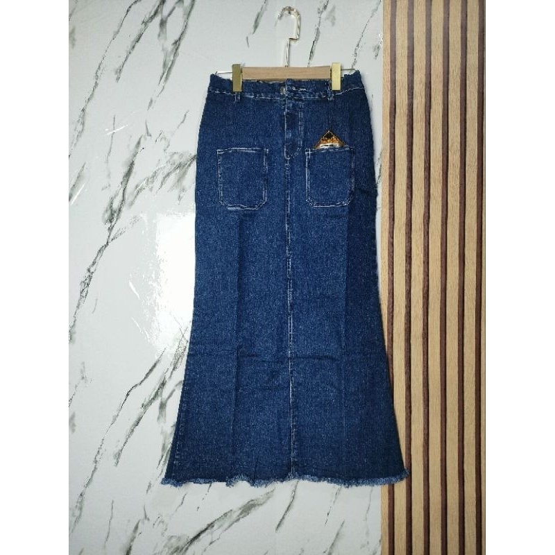Rok jeans model duyung Rok jeans kekinian