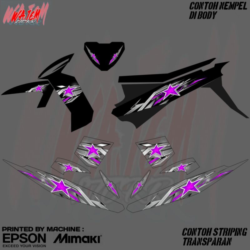 STRIPING TRANSPARAN VEGA ZR VEGA RR CUSTOM STAR