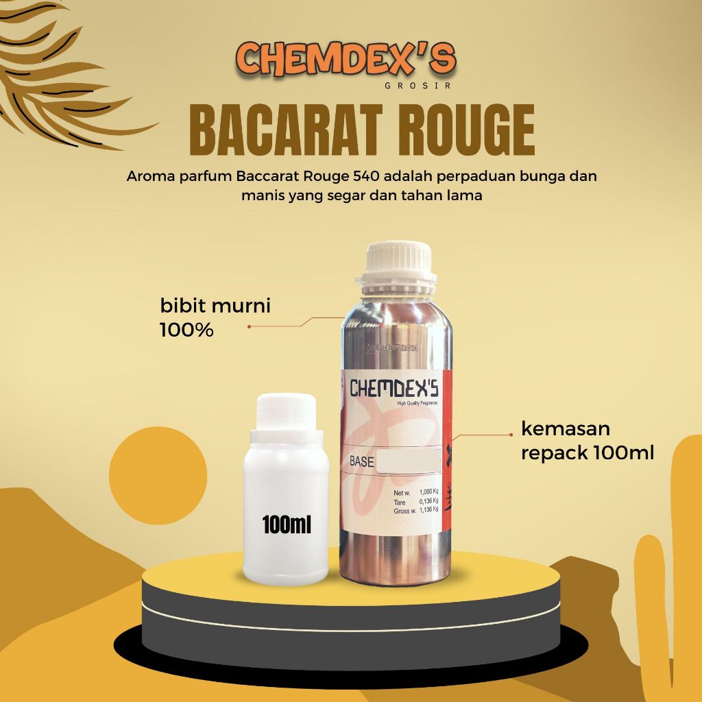 BIBIT PARFUM MURNI BACCARAT ROUGE 540 // CHEMDEXS //100ML repack|| parfum baccarat || bacarat