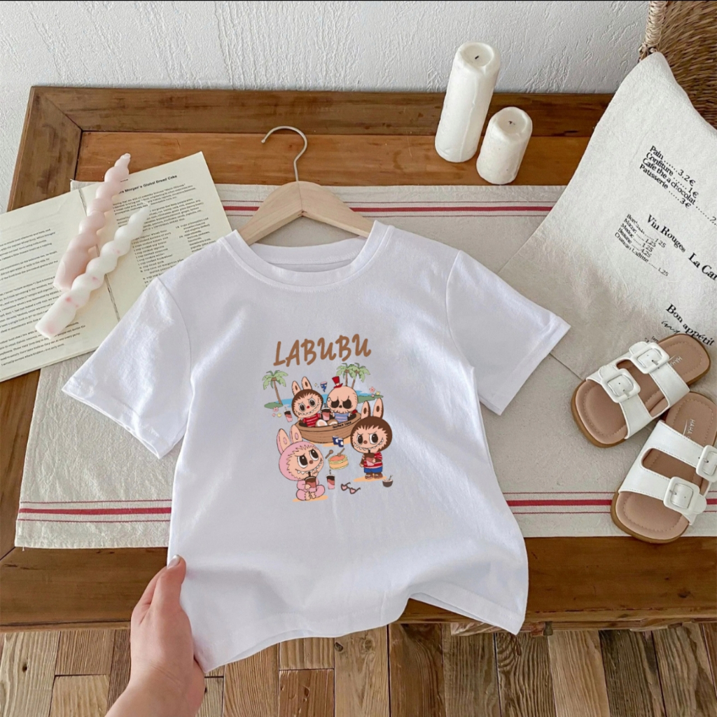 Kaos anak unisex baju anak cewek atasan anak perempuan usia 2-16 tahun lengan pendek gambar labubu p