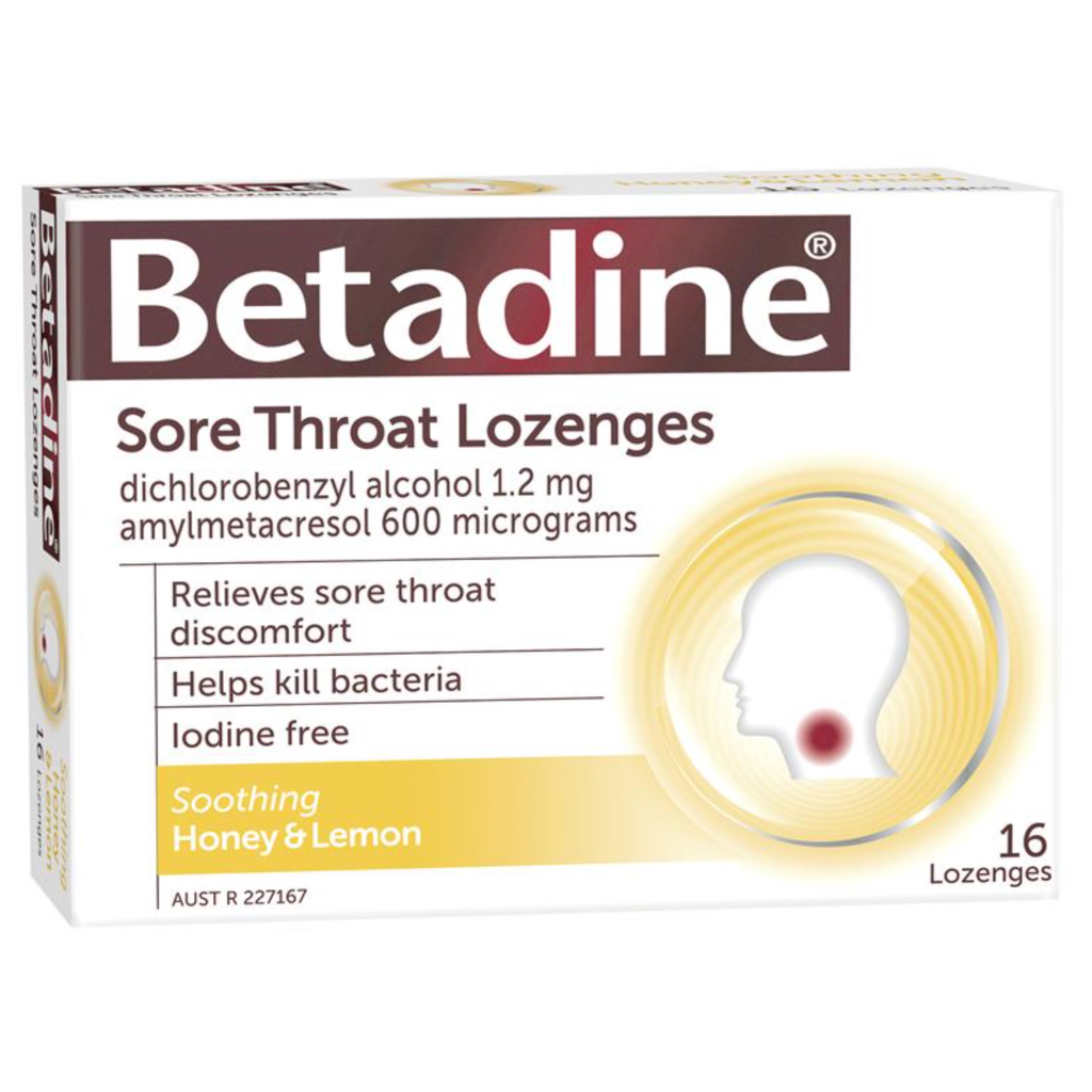 

BETADINE Sore Throat Lozenges Soothing Kill Bacteria 100% Original Made in AUSTRALIA