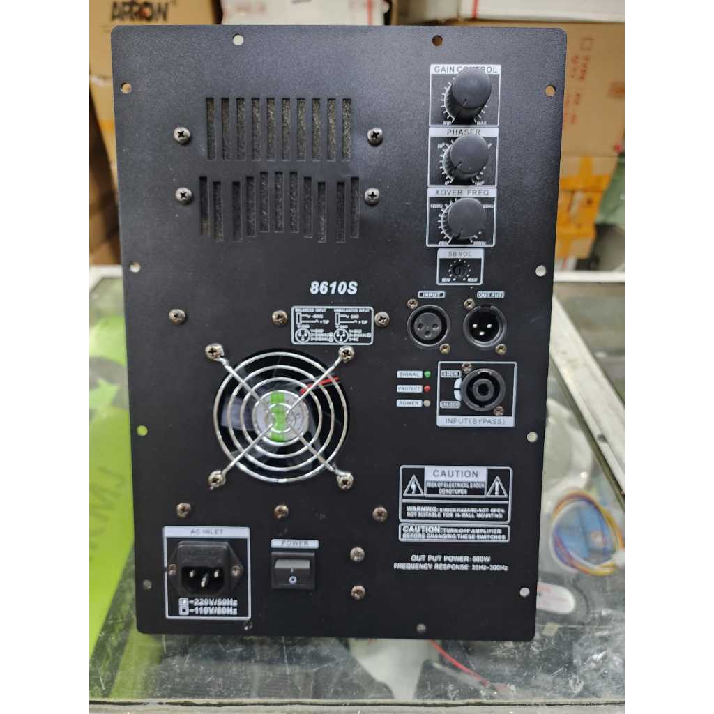 (PETI KAYU) mesin Kit Power amplifier Aktif 8610 S / 8610S subwofer 600 watt max 1000 watt