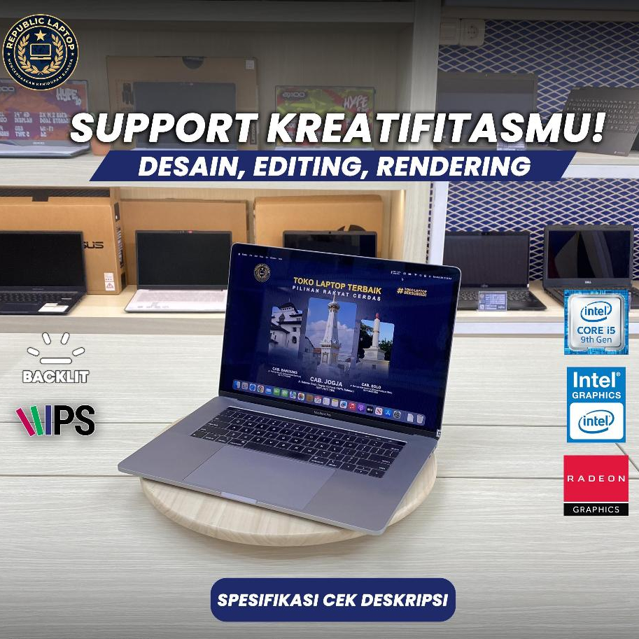 LAPTOP DESAIN GRAFIS, EDITING, DAN RENDERING/MACBOOK PRO 2019