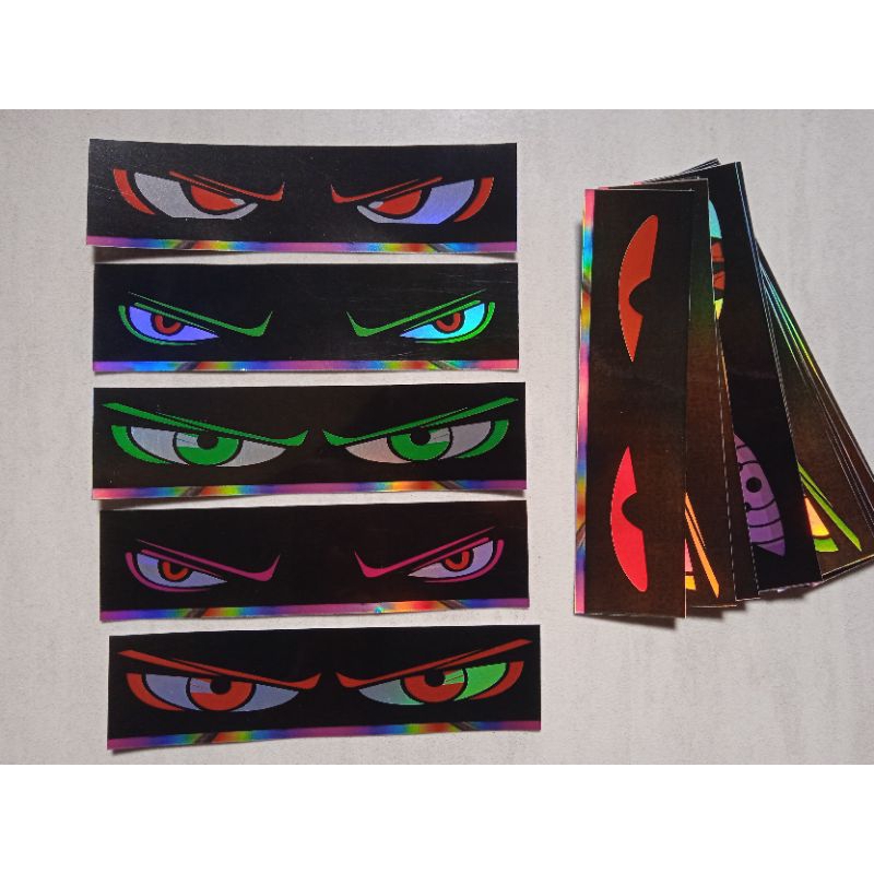 

Stiker Mata lampu bus hologram dan vinil glosy