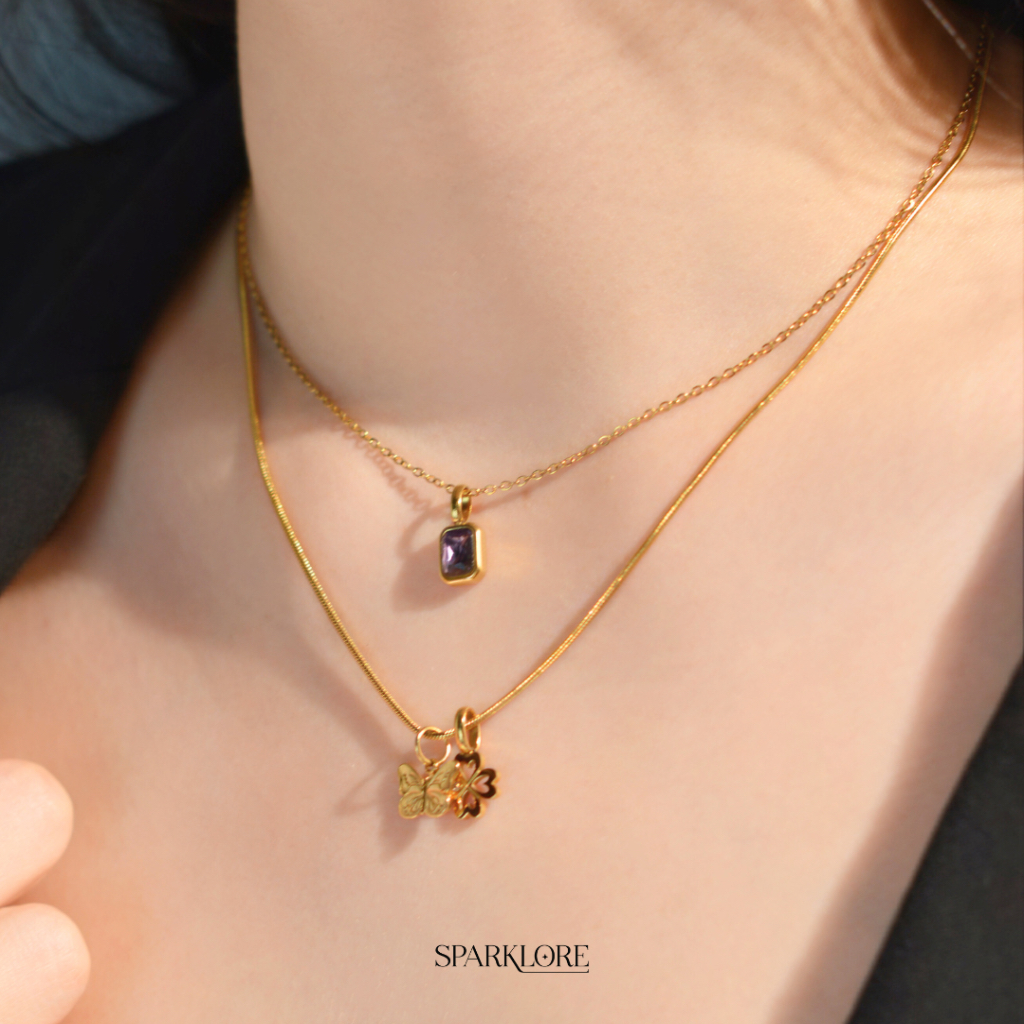Sparklore Classic Gold Necklace DIY Charm Chain Custom Gold Plated 18k - Kalung Classic Kustom DIY