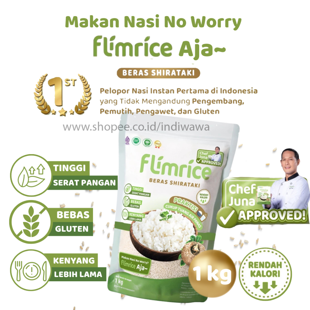 

Flimrice Nasi Shirataki (Nasi Diet) by Flimty - 1 kg