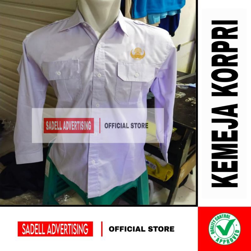 Kemeja KORPRI Seragam KORPRI Putih PDH Lengan Panjang Pria Bordir