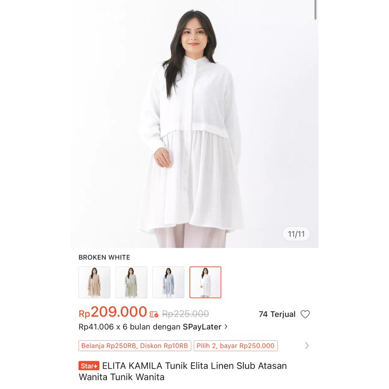 PRELOVED ELITA Tunik Broken White