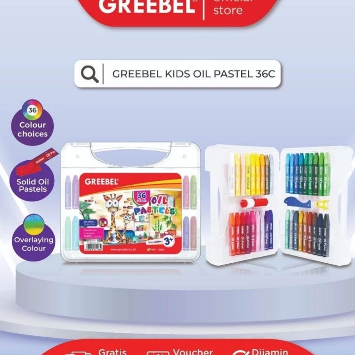 

KF7 GREEBEL Crayon 36 warna Oil Pastel Greebel 36 Warna