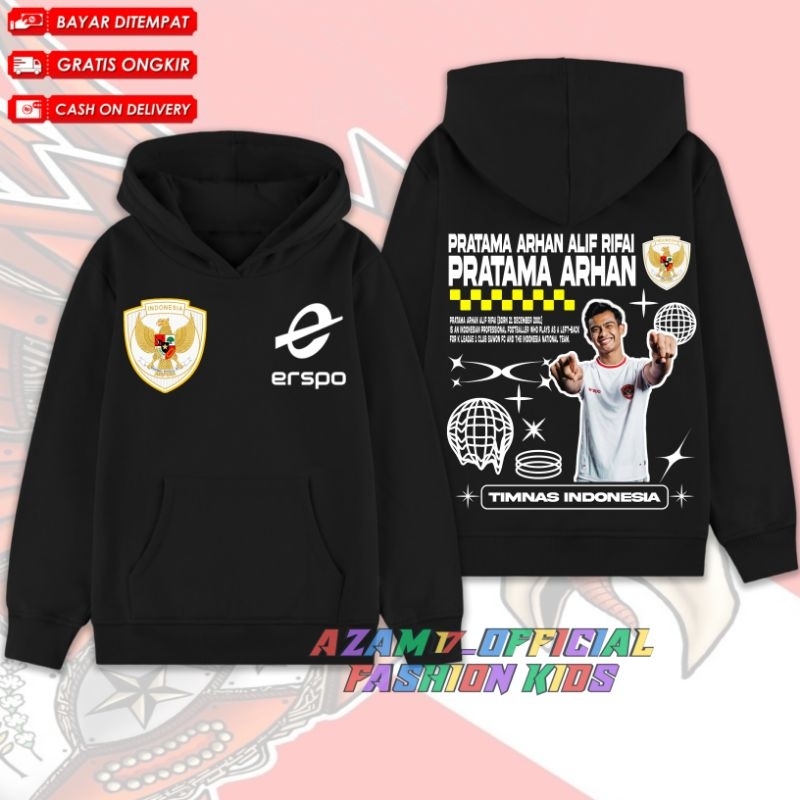 (BISA COD) JAKET HOODIE ANAK PRATAMA ARHAN TIMNAS INDONESIA FREE NAMA / HOODIE SWEATER ANAK PEMAIN T