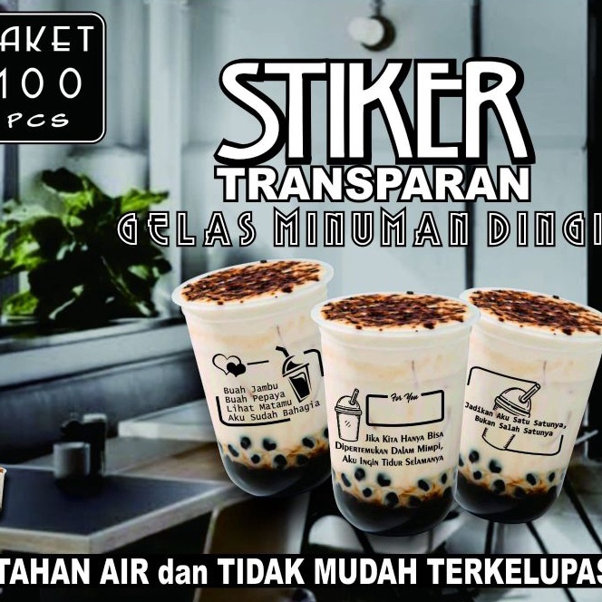 

KI3 STIKER KATAKATA 12 KARAKTER MINUMAN KEMASAN CUP ISI 12PCS vol 1