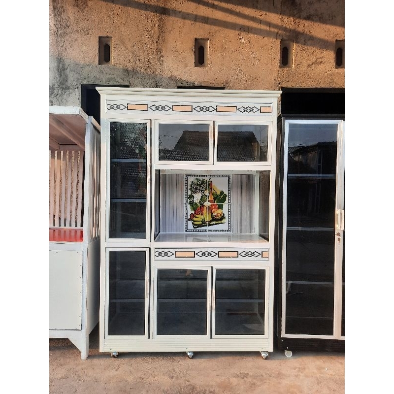 RAK PIRING ALUMINIUM KERANGKA JUMBO | RAK PIRING KACA MINIMALIS | RAK PIRING JUMBO | RAK PIRING ALUM