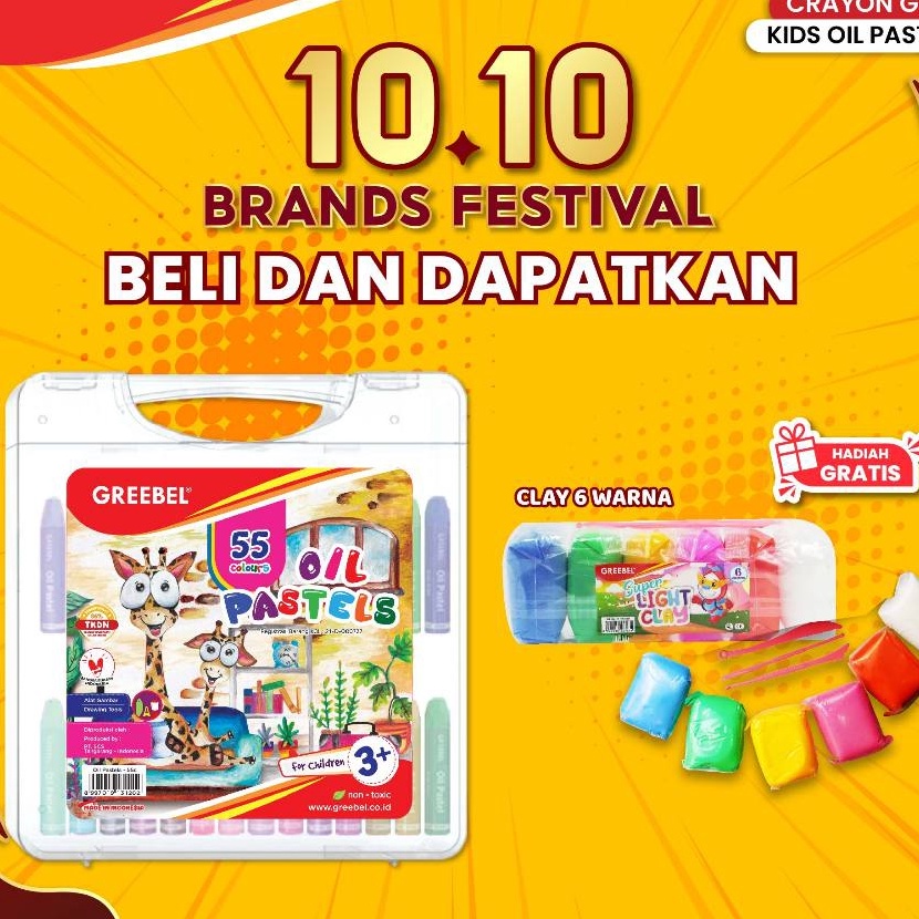 

Limit GREEBEL Crayon Krayon 55 Warna Crayon Kids Oil Pastel 55 KOP 55C Crayon Greebel 55 Warna